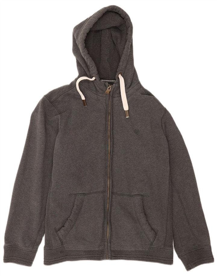 Maglione con cappuccio e zip da uomo Fat Face grande in cotone grigio