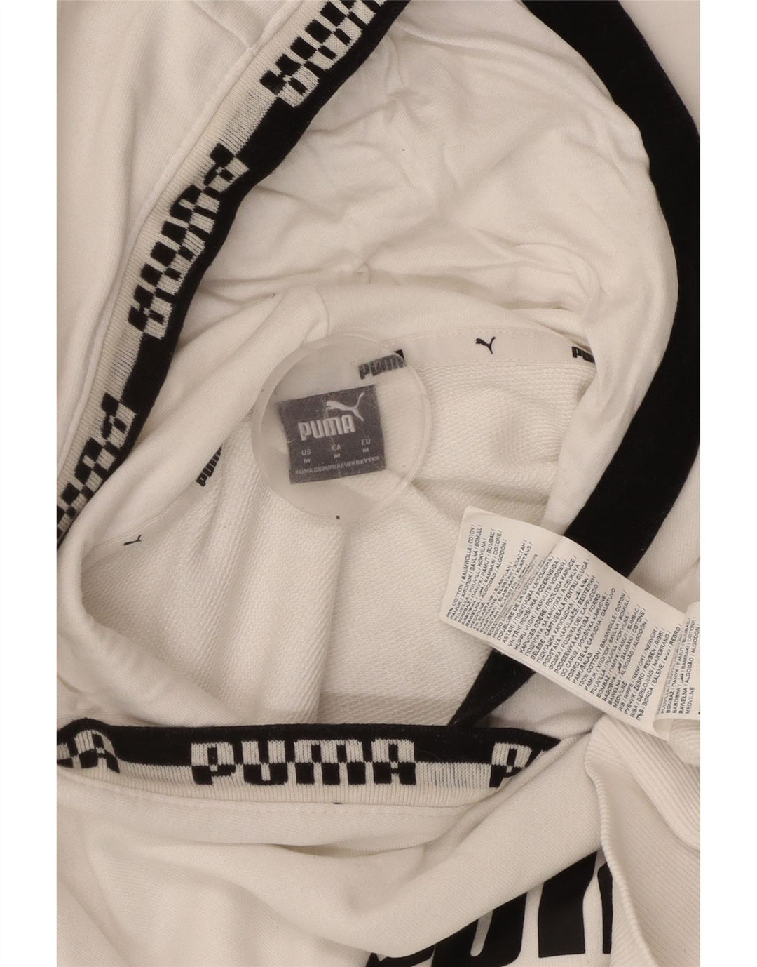 Felpa con cappuccio grafica da donna PUMA UK 14 cotone bianco medio