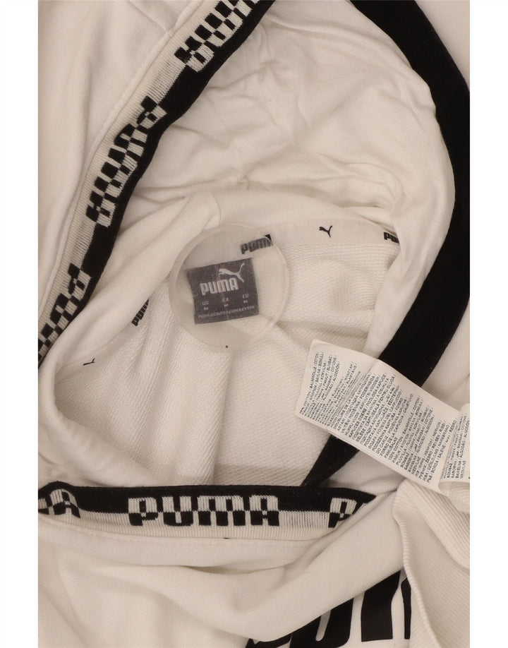 Felpa con cappuccio grafica da donna PUMA UK 14 cotone bianco medio