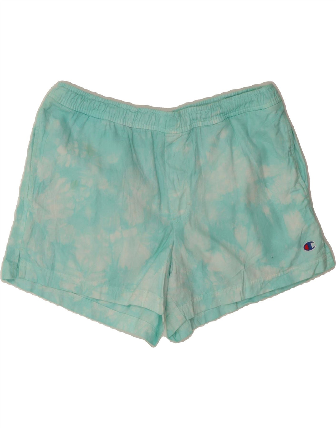 CHAMPION Boys Sport Shorts 9-10 Years Medium  Blue Tie Dye Cotton Vintage Champion and Second-Hand Champion from Messina Hembry 
