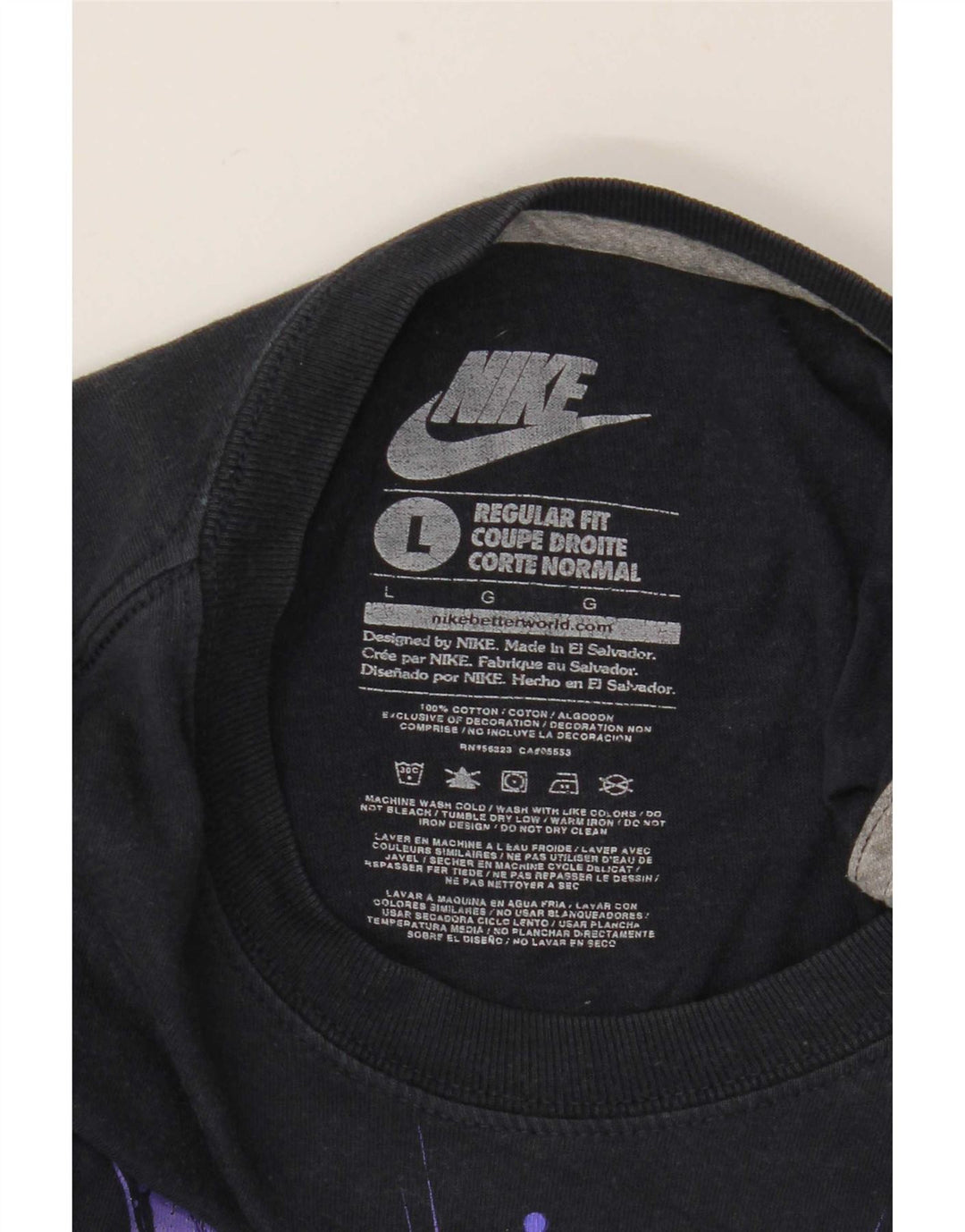 T-shirt grafica da uomo Nike Regular Fit, taglia grande, in cotone nero