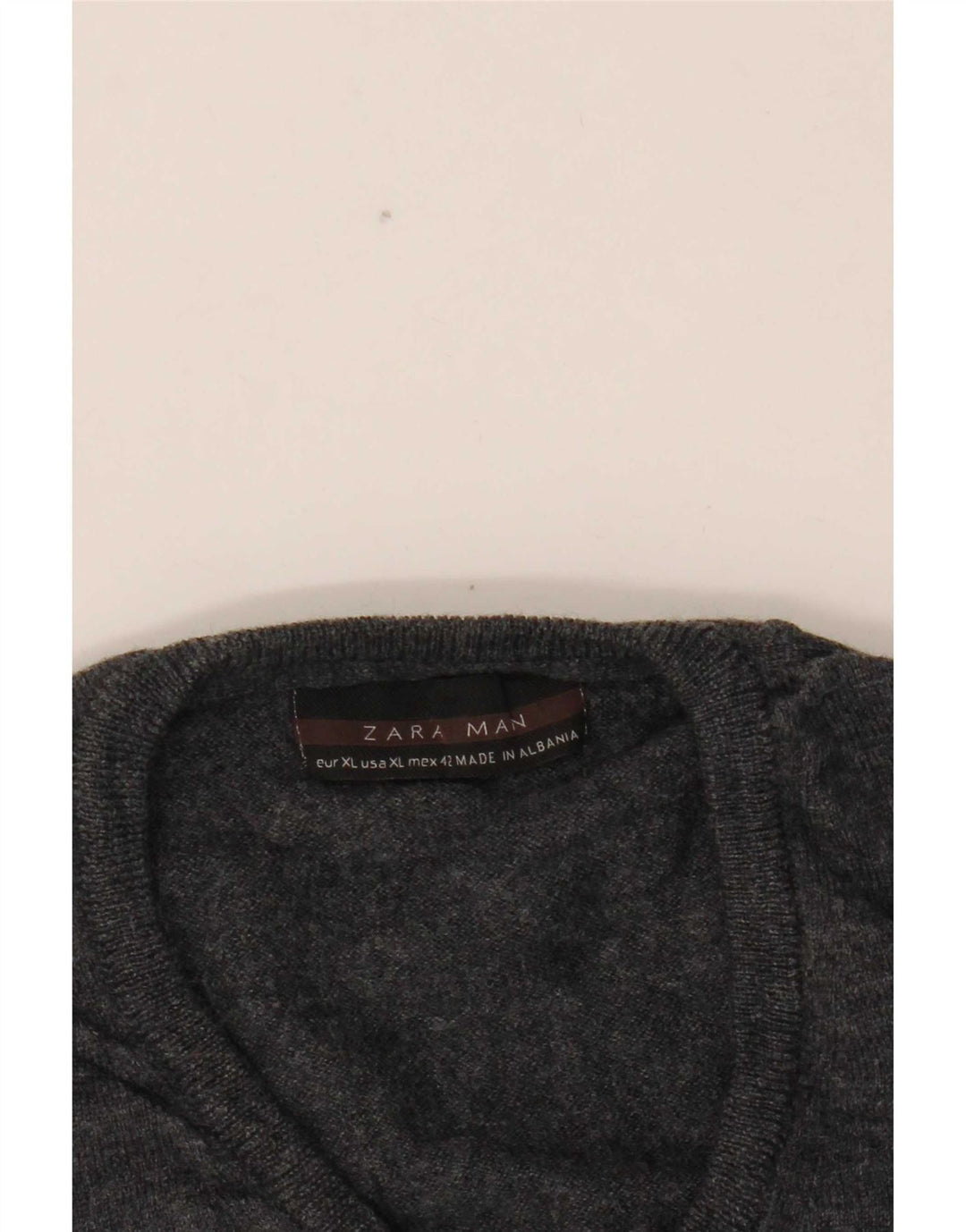 Maglione Zara da uomo con scollo a V XL grigio