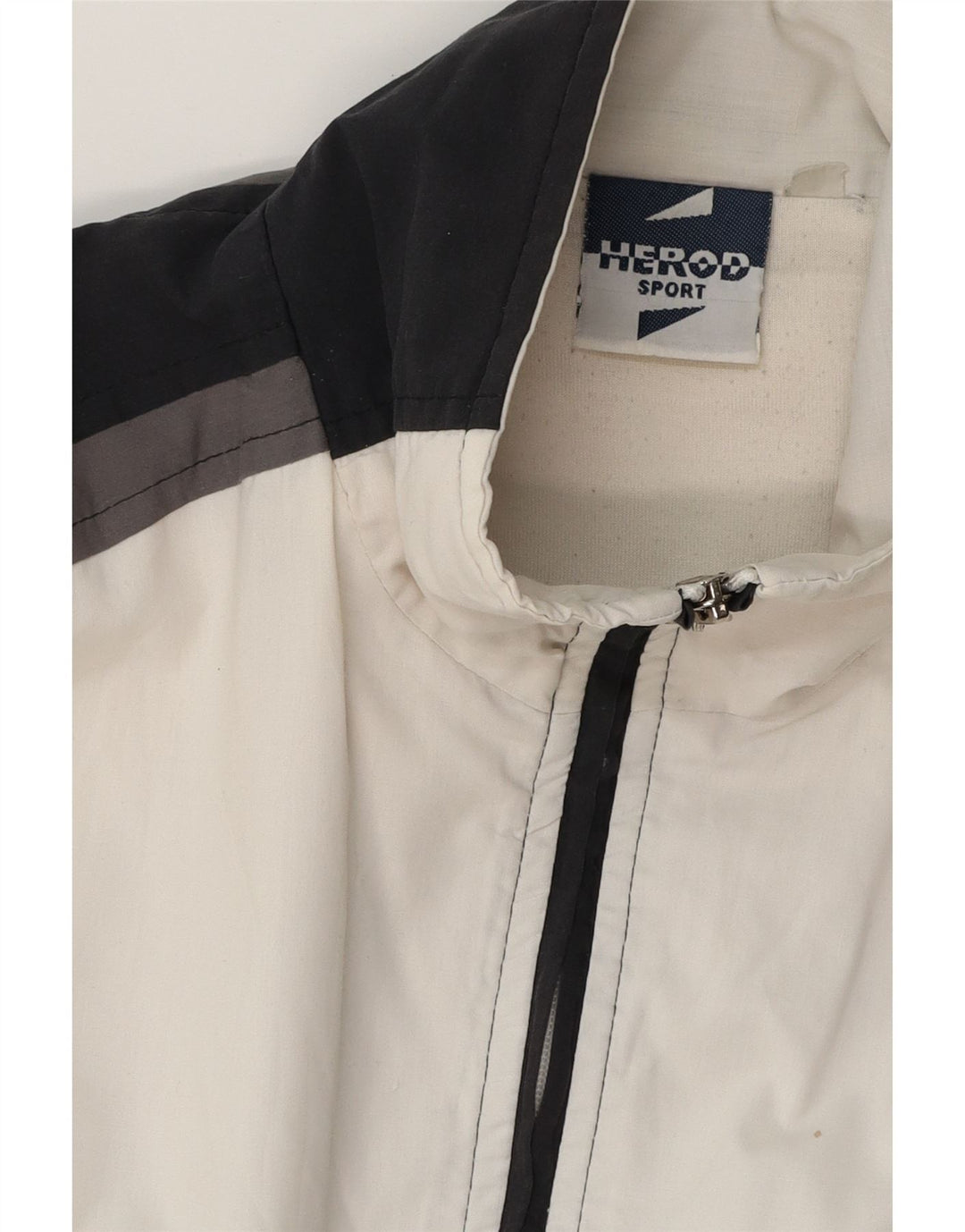 Giubbotto bomber grafico da uomo Herod Sport UK 40 grande cotone color block bianco