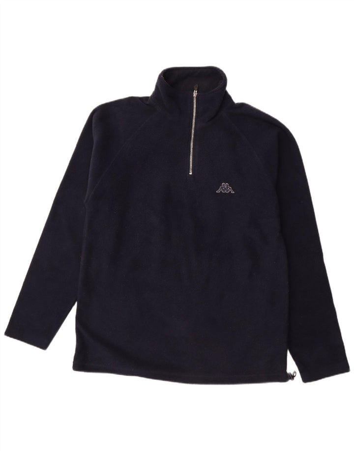 Maglione in pile da uomo KAPPA con zip e collo medio in poliestere blu navy