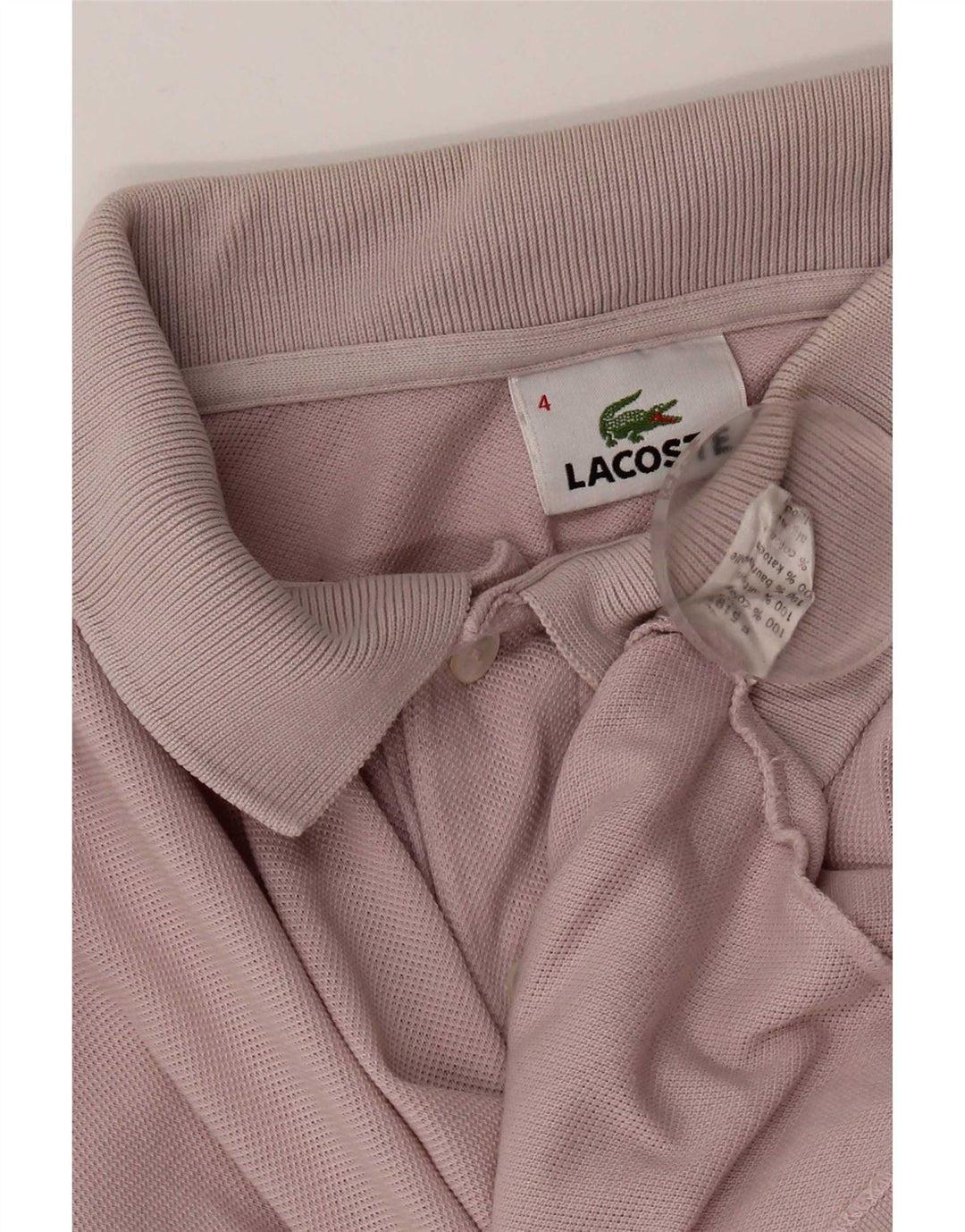 Polo da uomo Lacoste taglia 4 in cotone rosa medio