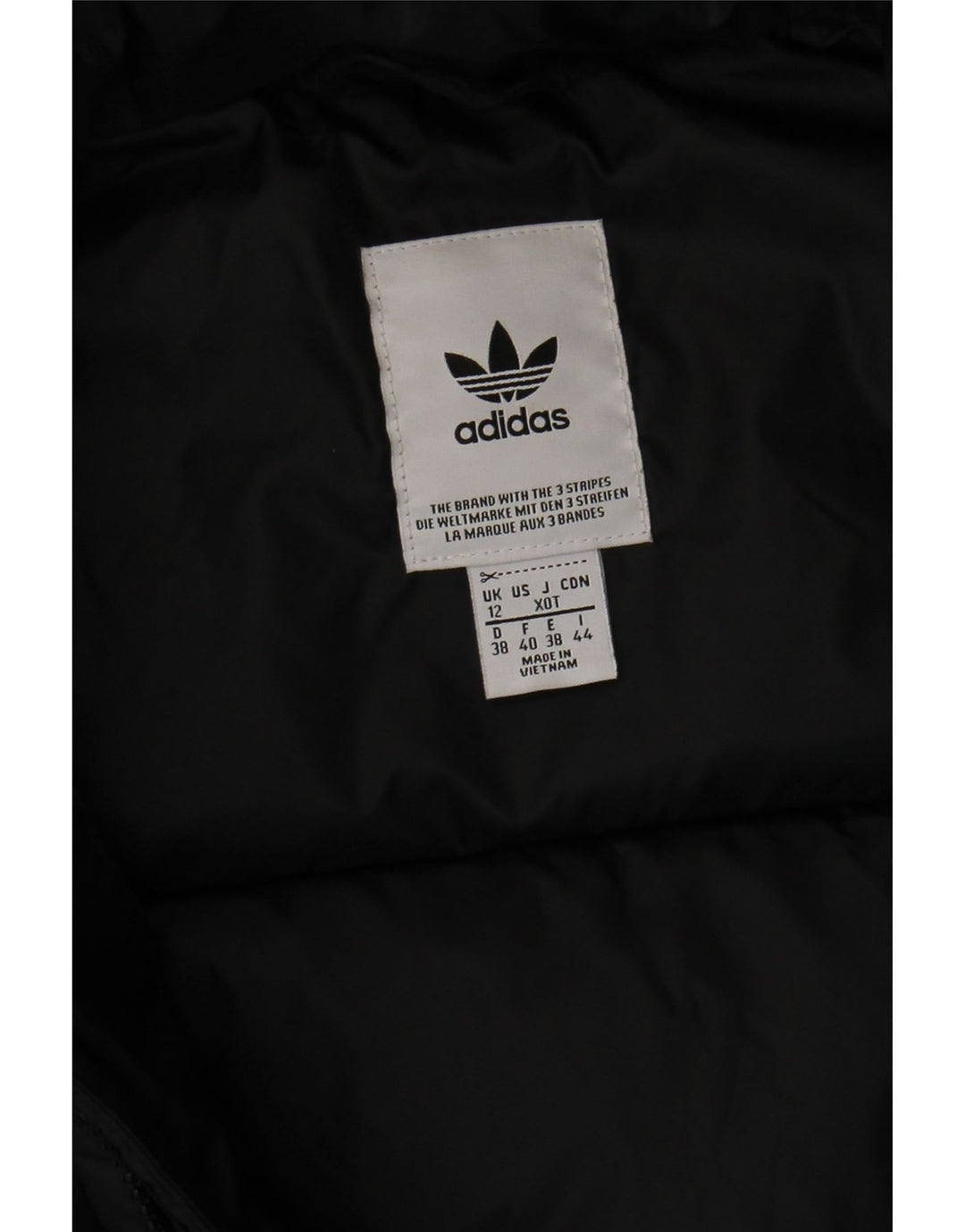 ADIDAS Womens Loose Fit Padded Jacket UK 12 Medium  Black Vintage Adidas and Second-Hand Adidas from Messina Hembry 