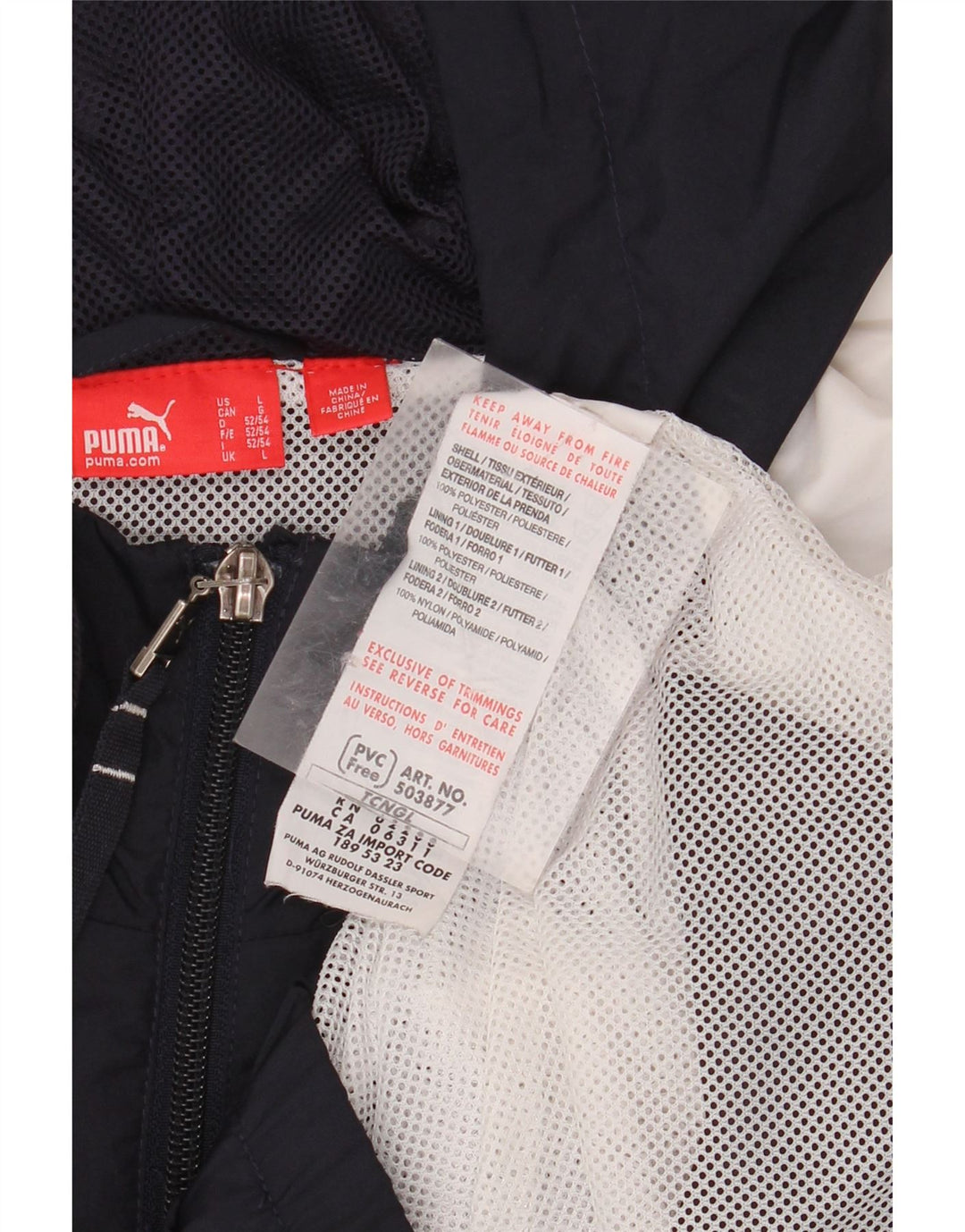 Giacca da ginnastica da uomo con cappuccio PUMA grande color block blu navy