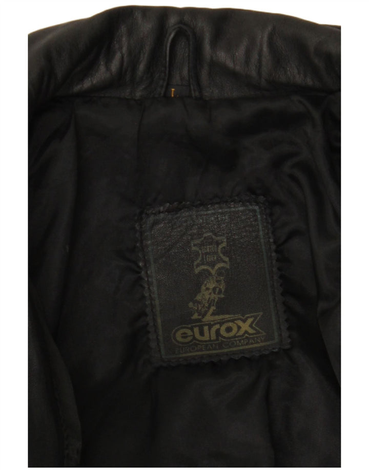 Giacca da corsa in pelle grafica da uomo EUROX UK 40 grande in pelle nera
