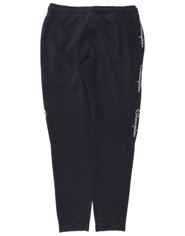Pantaloni da tuta con grafica Champion da uomo, pantaloni da jogging, cotone medio blu navy