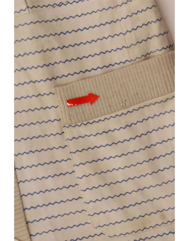VINTAGE Womens Jumper Dress UK 12 Medium Beige Striped Vintage Vintage and Second-Hand Vintage from Messina Hembry 