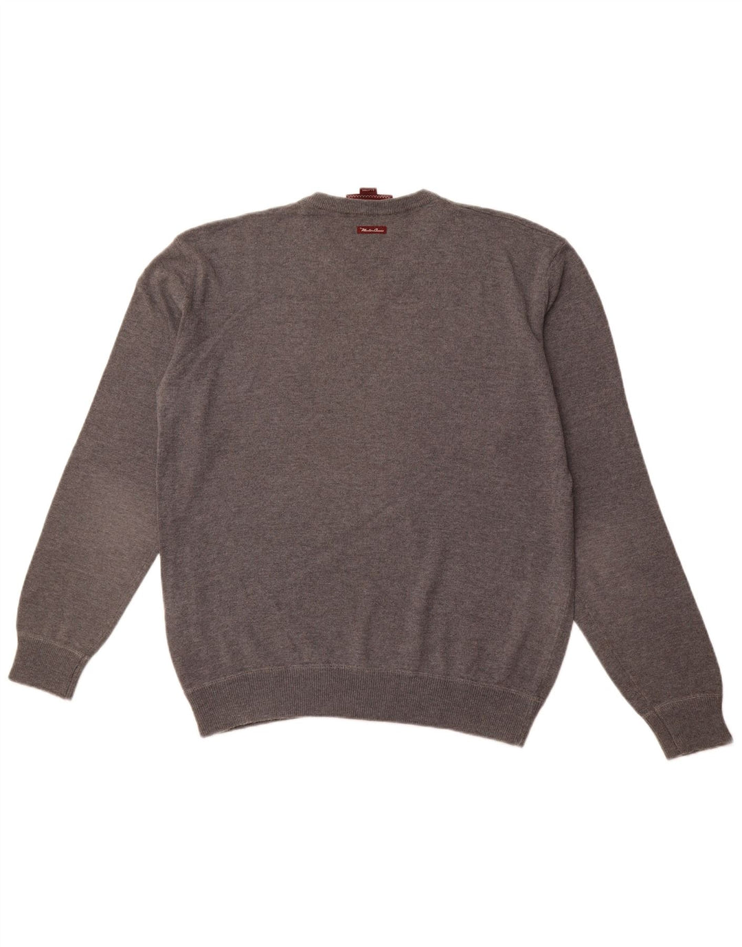 MARLBORO CLASSICS Maglione da uomo con scollo a V XL in lana grigia