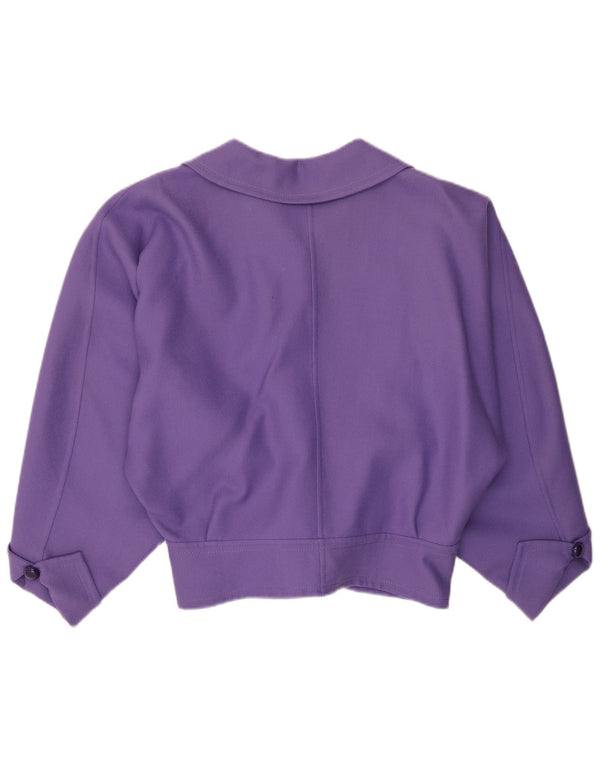 Giacca blazer da donna a 4 bottoni VINTAGE UK 16 grande viola