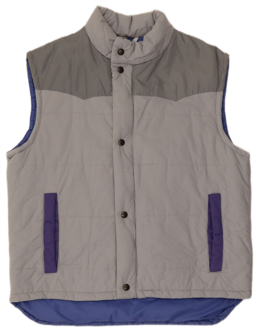 Gilet imbottito vintage da uomo IT 54 2XL Colorblock grigio