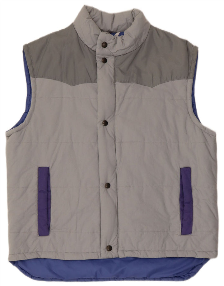 Gilet imbottito vintage da uomo IT 54 2XL Colorblock grigio
