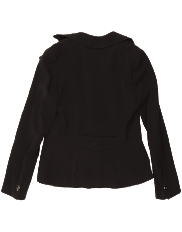 LUISA SPAGNOLI Womens 1 Button Blazer Jacket UK 14 Medium Black Polyester Vintage Luisa Spagnoli and Second-Hand Luisa Spagnoli from Messina Hembry 