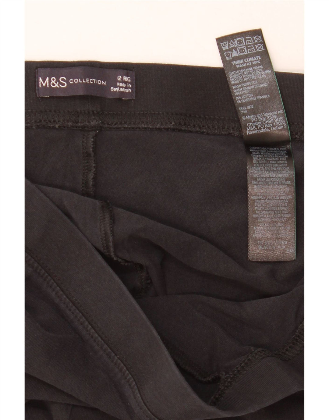 Leggings da donna Marks & Spencer UK 12 cotone nero medio