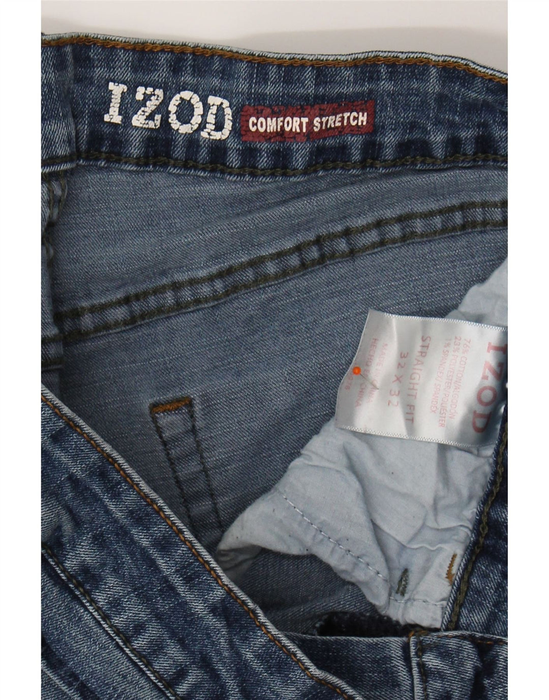 IZOD Mens Comfort Stretch Straight Jeans W32 L32 Blue Cotton Vintage Izod and Second-Hand Izod from Messina Hembry 