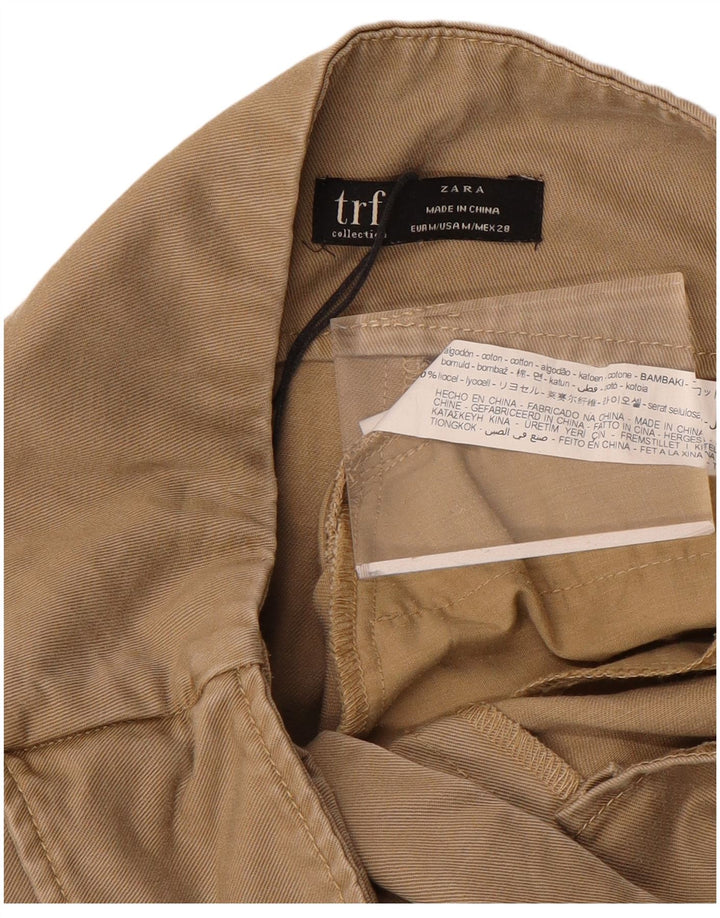 ZARA Womens Tapered Casual Trousers Medium W28 L28 Beige Cotton