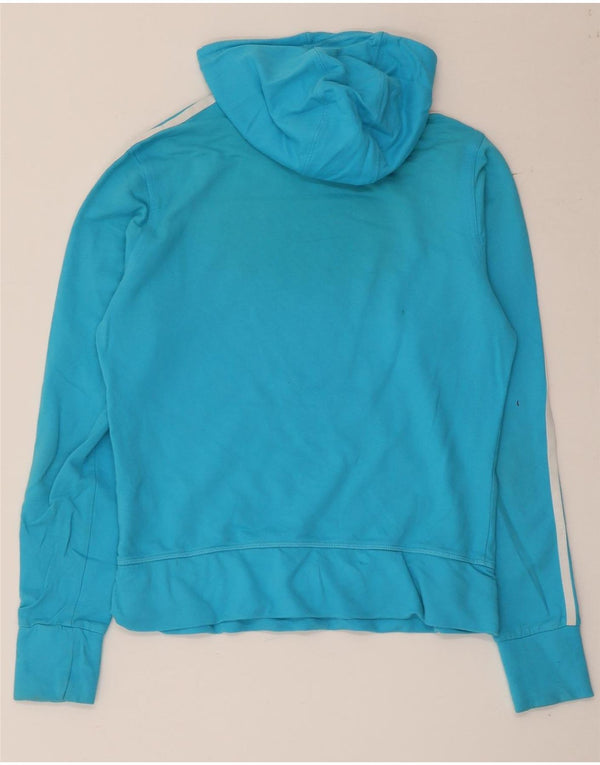 Felpa con cappuccio grafica da donna Adidas UK 14 cotone blu medio