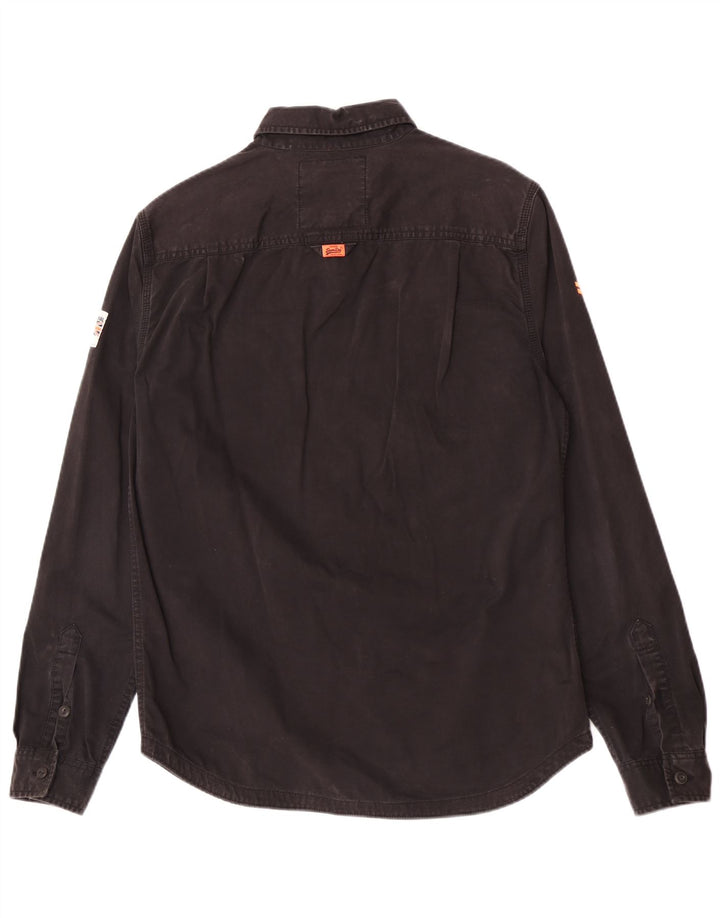 Camicia da uomo Superdry Large in cotone nero
