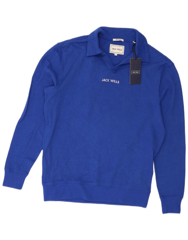 Maglione maglione collo alto vestibilità comoda da uomo Jack Wills XS cotone blu