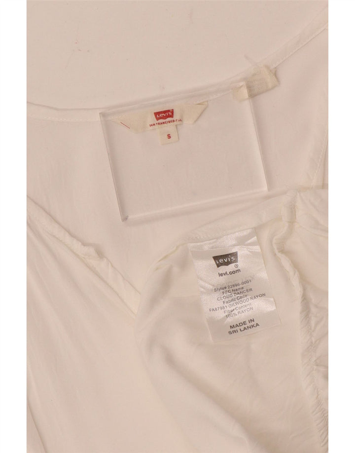 Camicetta senza maniche da donna Levi's UK 10 Small Rayon bianco