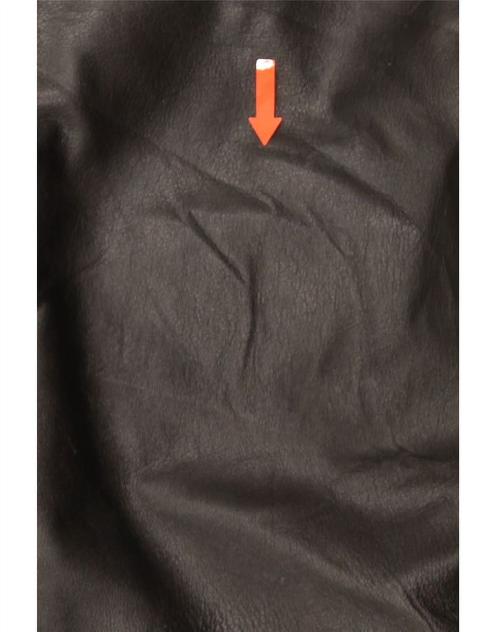 Giacca in pelle da donna vintage IT 44 media in pelle nera