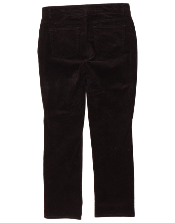 Pantaloni di velluto a coste a vita alta da donna Chaps US 10 Large W30 L29 Neri