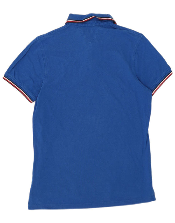 Polo da uomo slim fit Tommy Hilfiger a righe blu medio