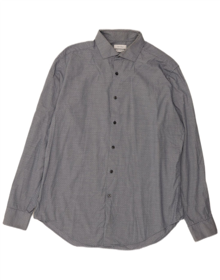 Camicia slim fit da uomo Calvin Klein grande blu navy geometrica