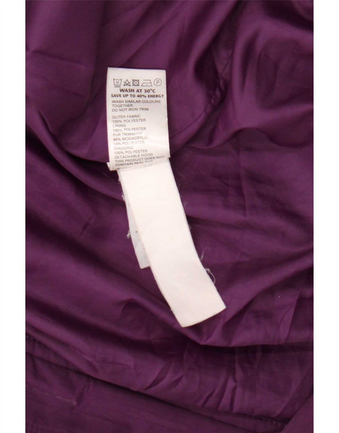Giacca Parka con cappuccio da donna Marks & Spencer UK 20 2XL Poliestere viola