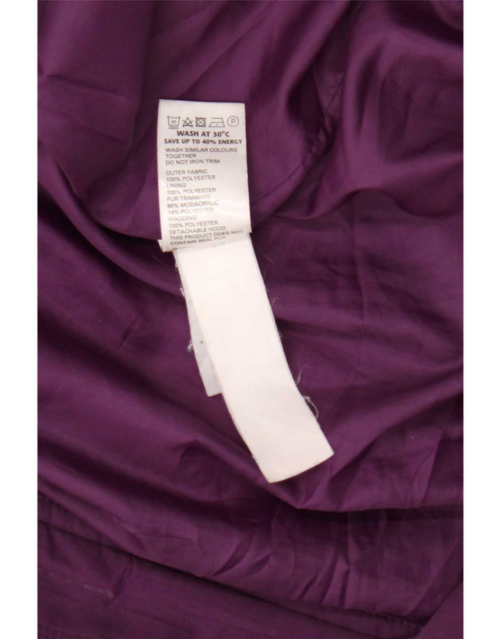 Giacca Parka con cappuccio da donna Marks & Spencer UK 20 2XL Poliestere viola