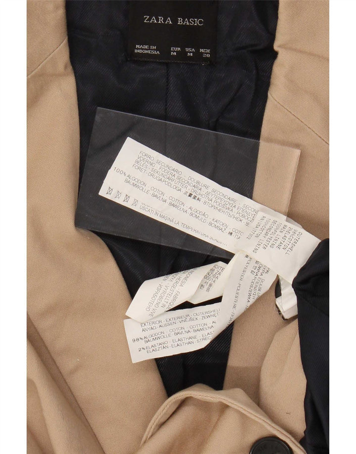 Giacca blazer a 1 bottone da donna Zara UK 12 Cotone beige medio