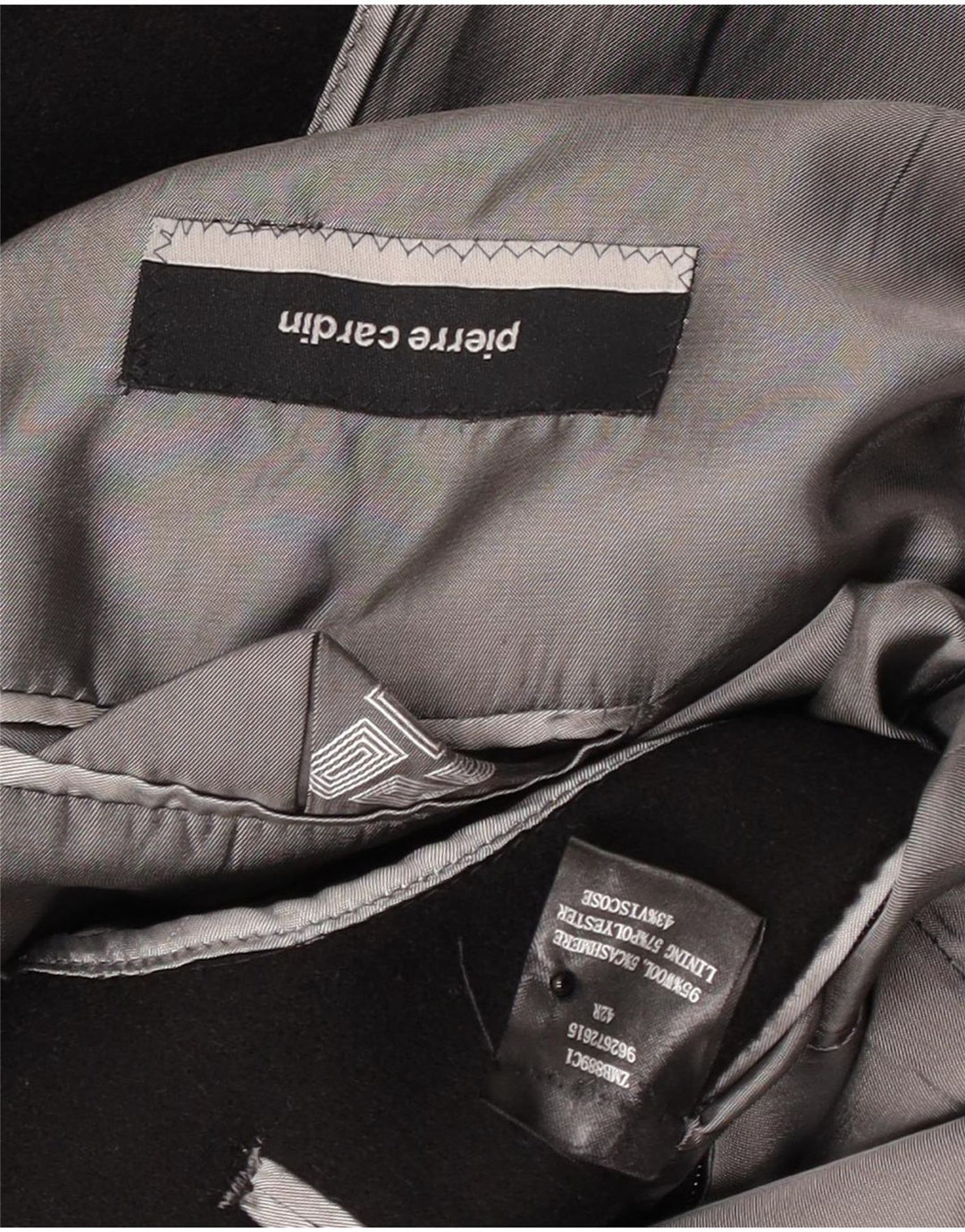 Cappotto da uomo vestibilità regolare Pierre Cardin UK 42 XL classico in lana nera