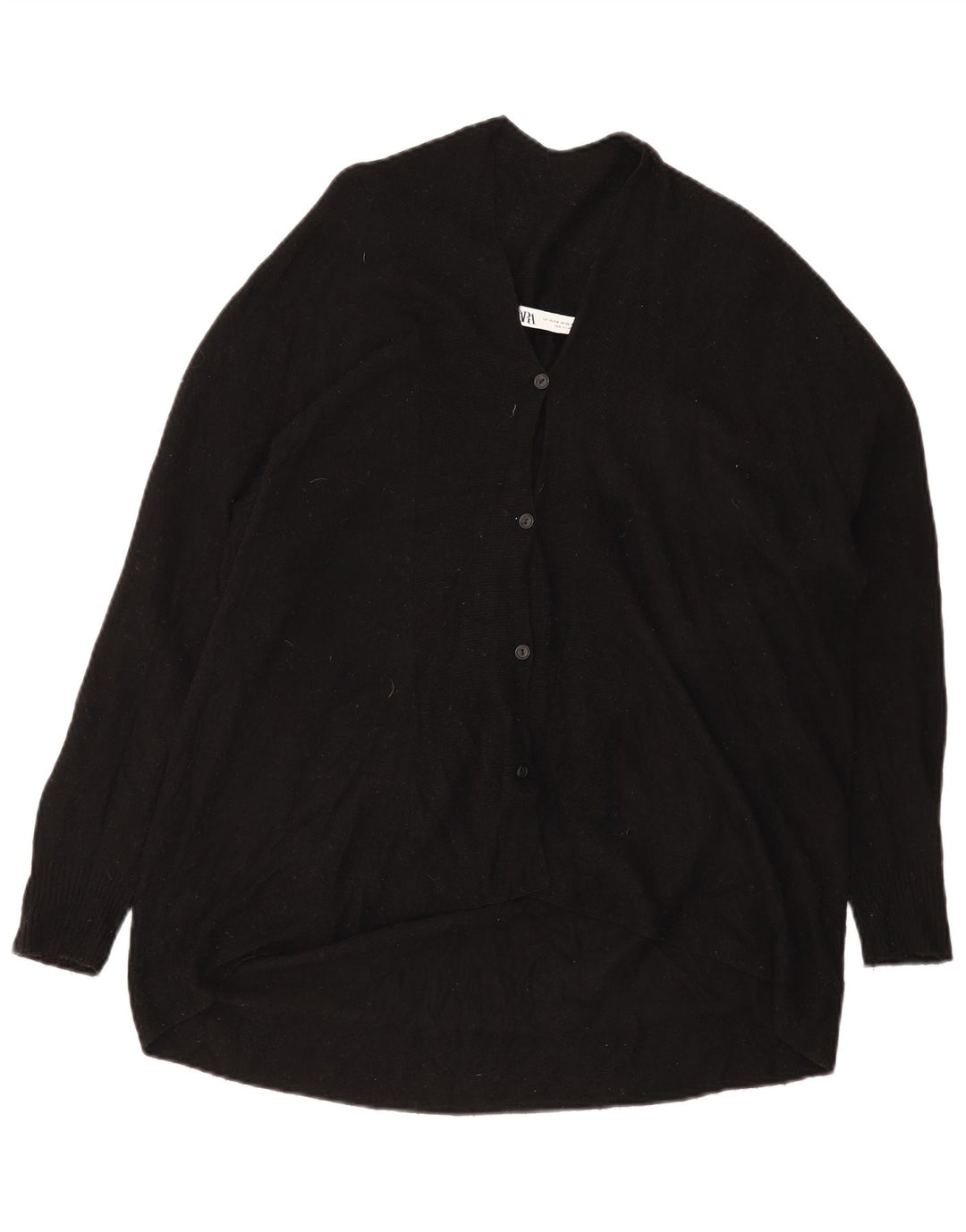 Maglione cardigan oversize da donna Zara UK 10 piccolo in lana nera