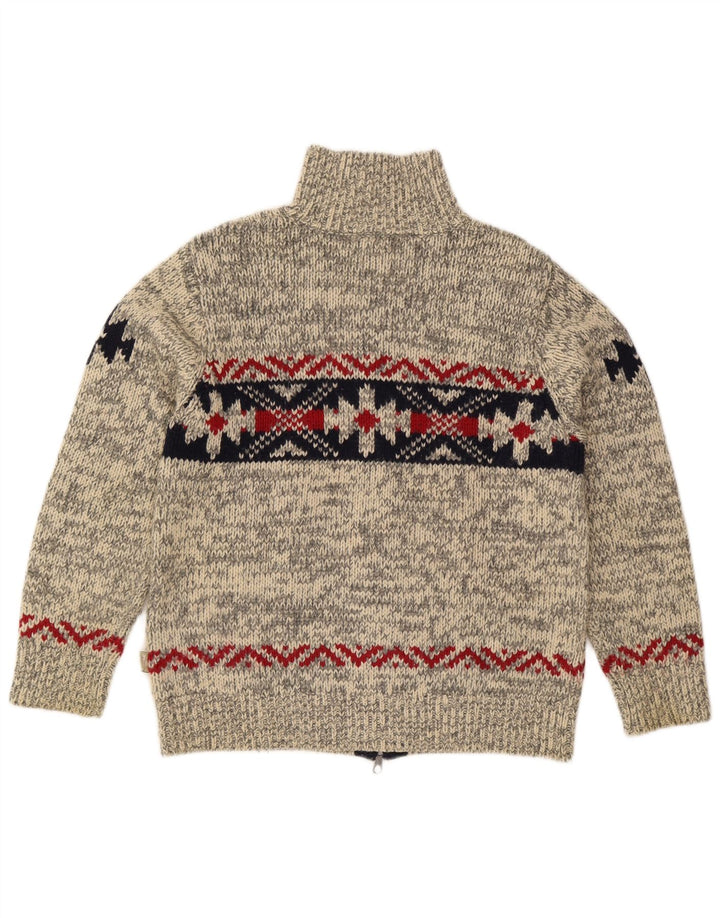 Maglione cardigan da uomo Rifle, grigio medio, Fair Isle