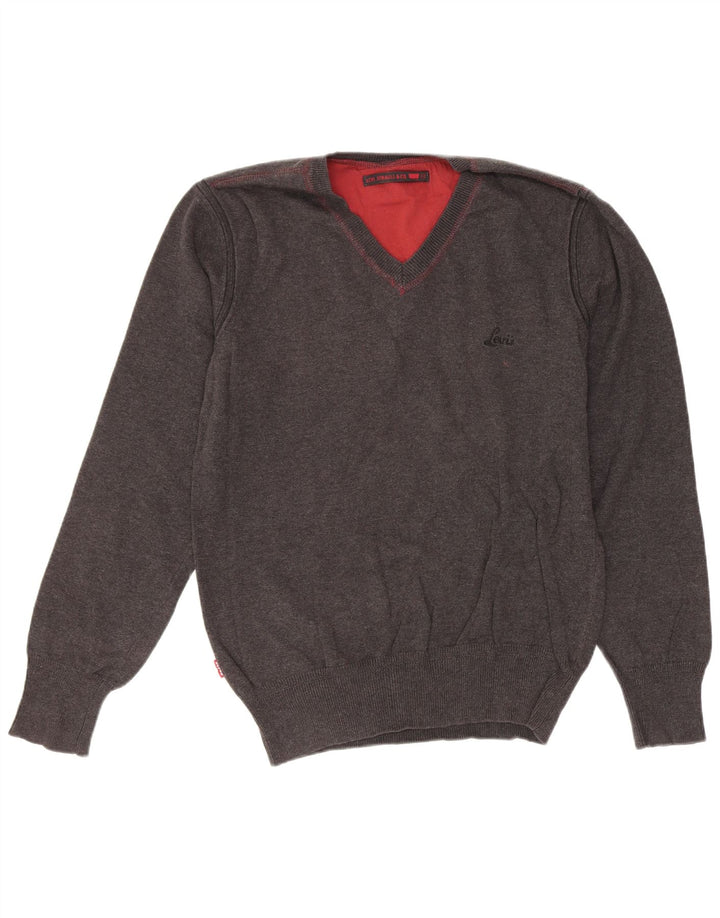 Maglione da uomo con scollo a V Levi's piccolo in cotone grigio