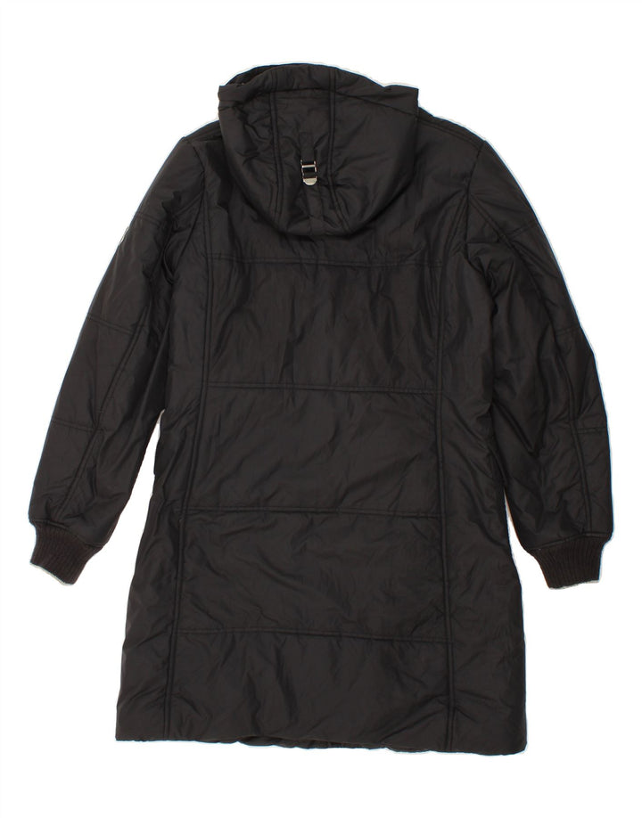CHAMPION Womens Hooded Padded Coat UK 12 Medium Black Polyester Vintage Champion and Second-Hand Champion from Messina Hembry 
