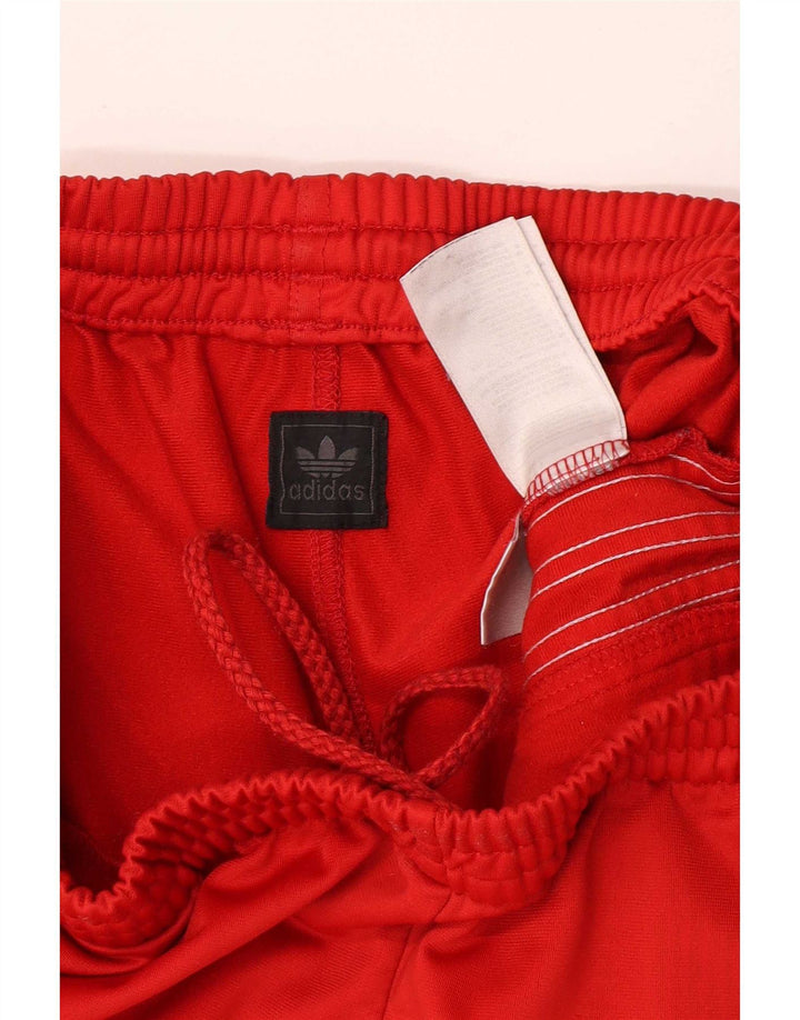 Pantaloni da tuta da uomo Adidas in poliestere rosso medio