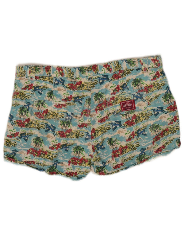 Pantaloncini da bagno da donna Superdry UK 14 medi multicolore floreale hawaiano