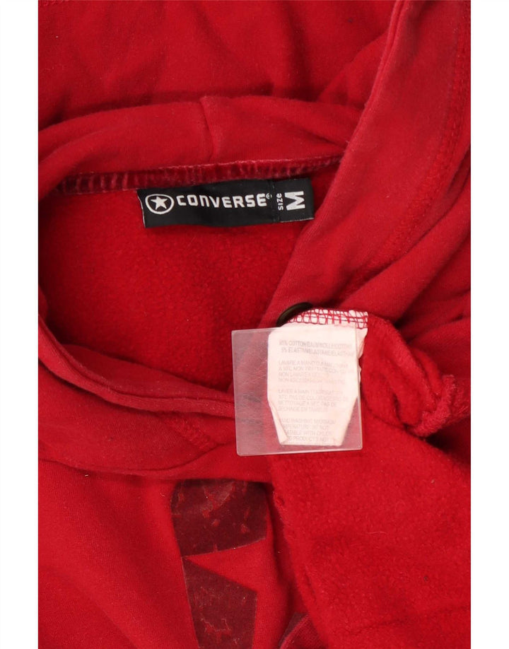 Felpa con cappuccio grafica da donna Converse UK 14 cotone rosso medio