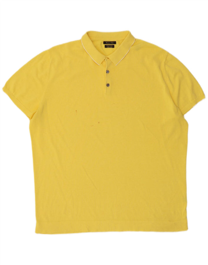 Polo da uomo Massimo Dutti XL in cotone giallo