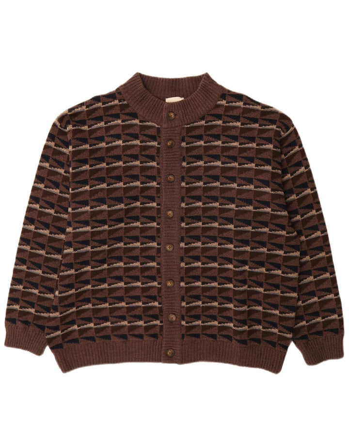 Maglione Cardigan Uomo Mazzonetto XL Marrone Geometrico