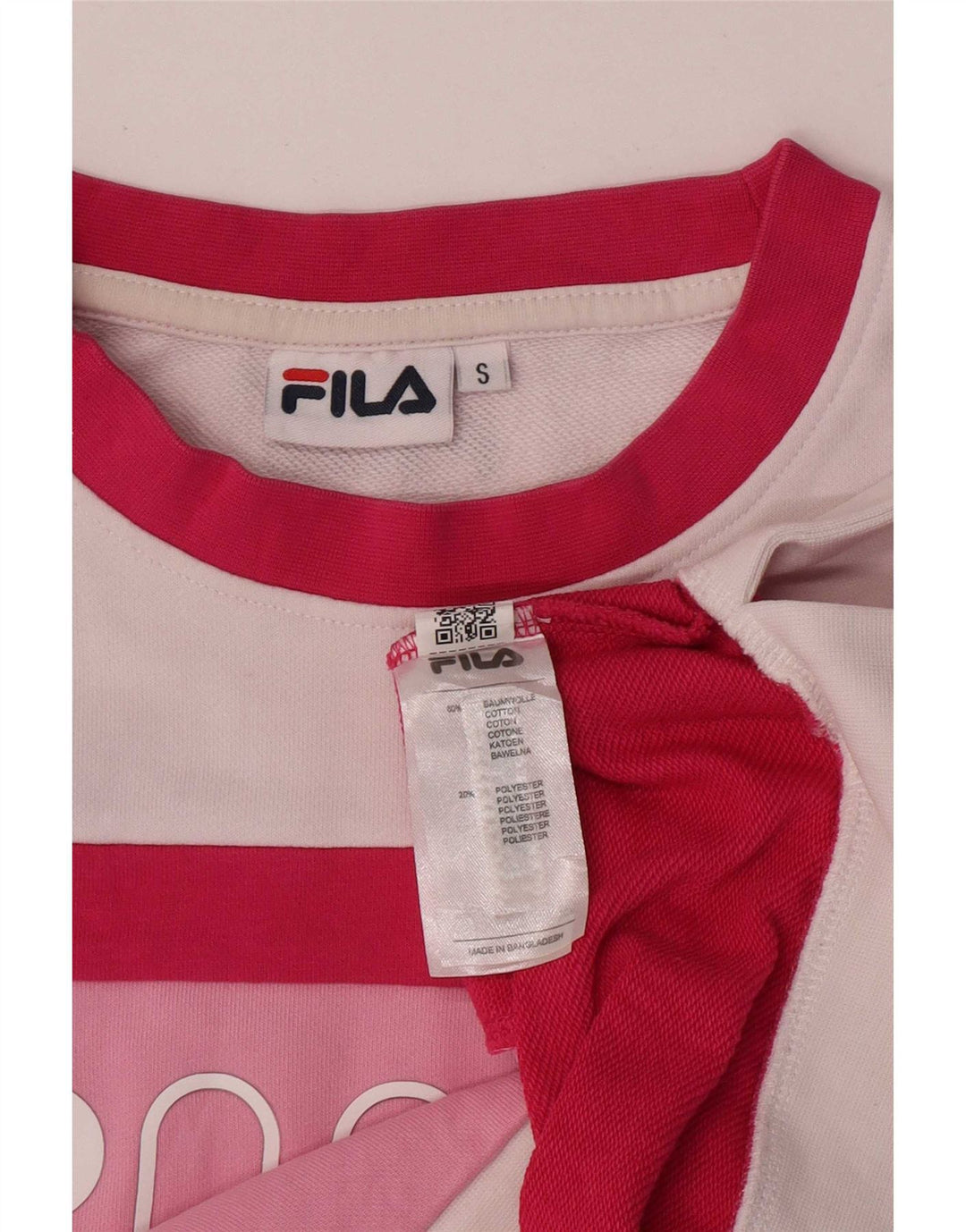 Felpa corta oversize da donna Fila, maglione UK 10 Small Pink Colourblock