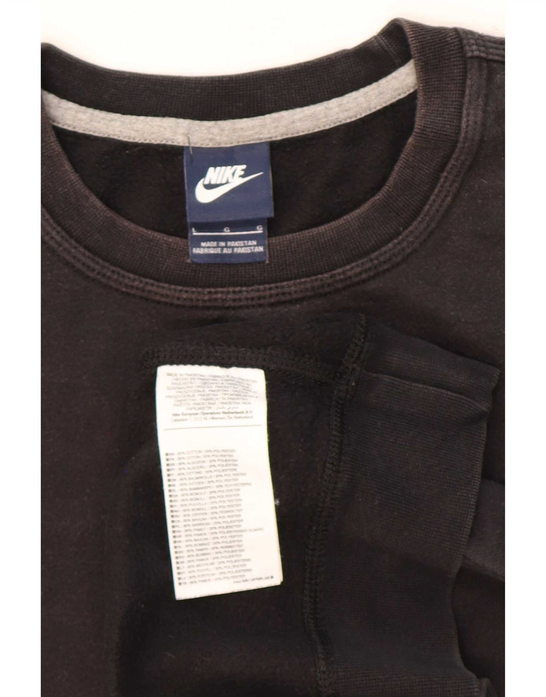 Felpa da uomo Nike Maglione grande in cotone nero