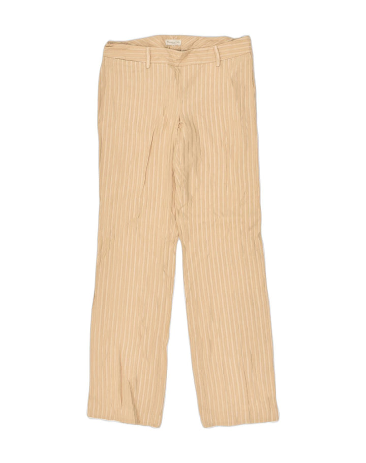 MASSIMO DUTTI Womens Straight Chino Trousers W32 L32 Beige Pinstripe | Vintage Massimo Dutti | Thrift | Second-Hand Massimo Dutti | Used Clothing | Messina Hembry 