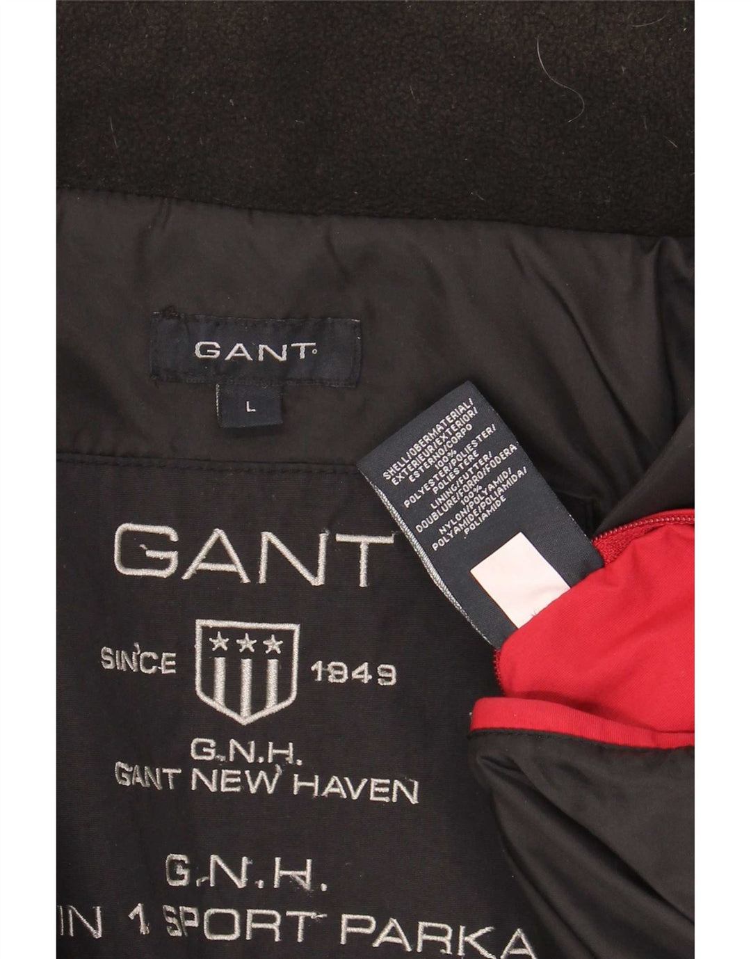 Giacca in pile foderata da uomo Gant UK 40 grande poliestere nero
