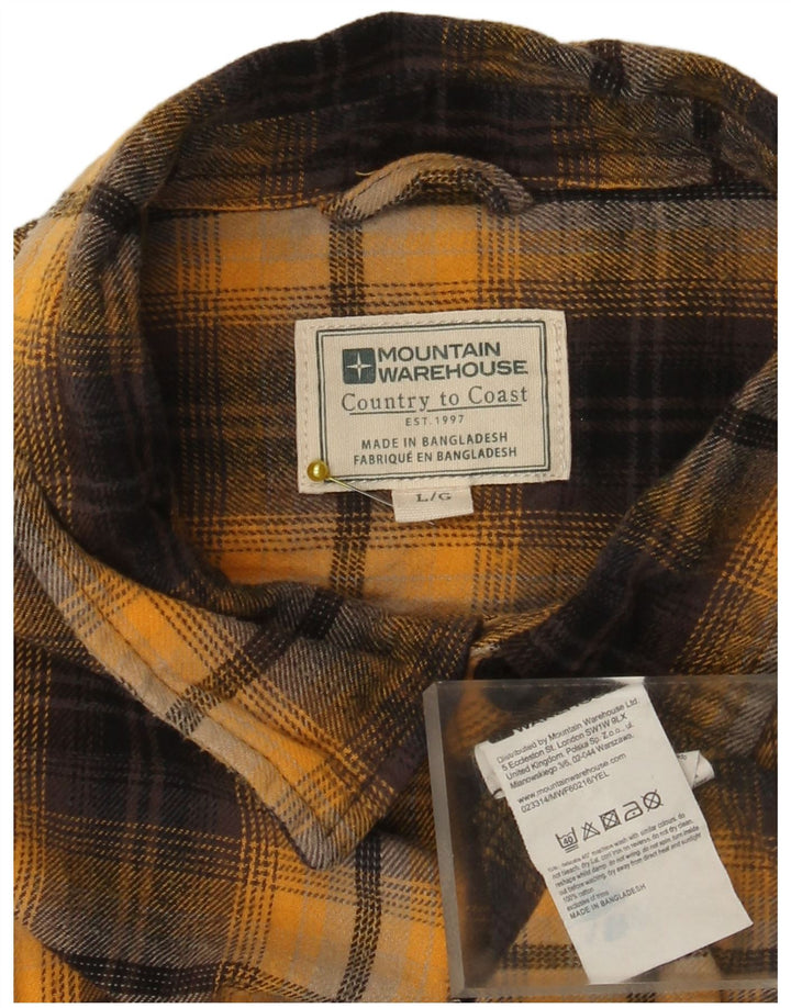 Camicia da uomo in flanella di Mountain Warehouse, cotone a quadri gialli grandi