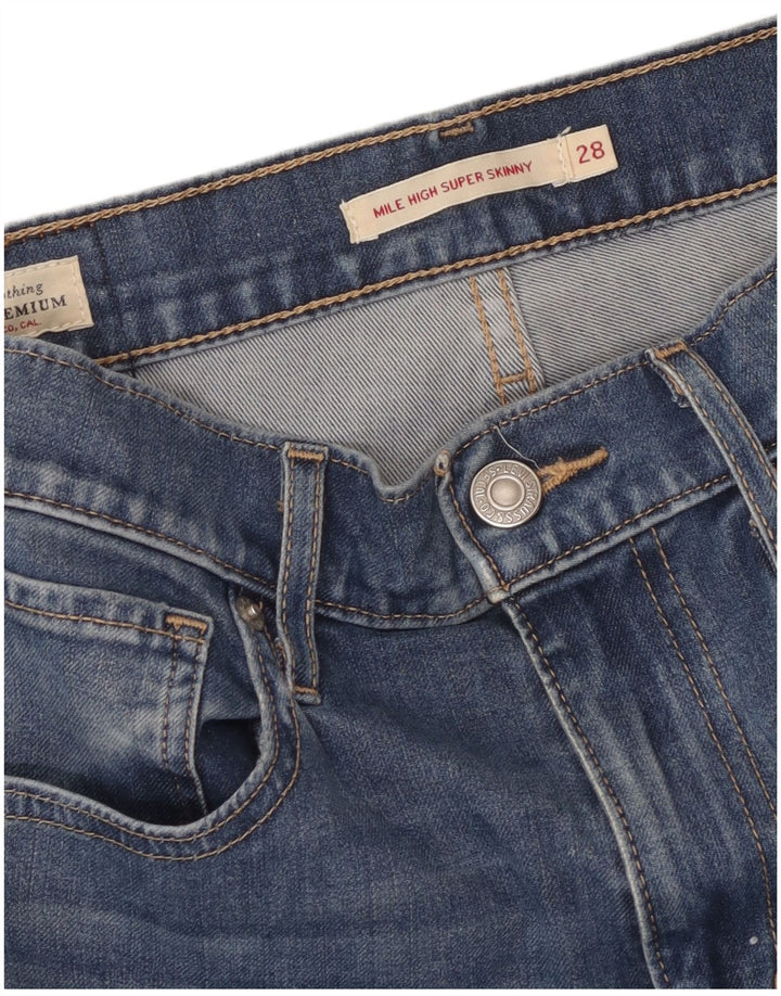 LEVI'S Jeans skinny a vita alta da donna Mile High W28 L29 Blu