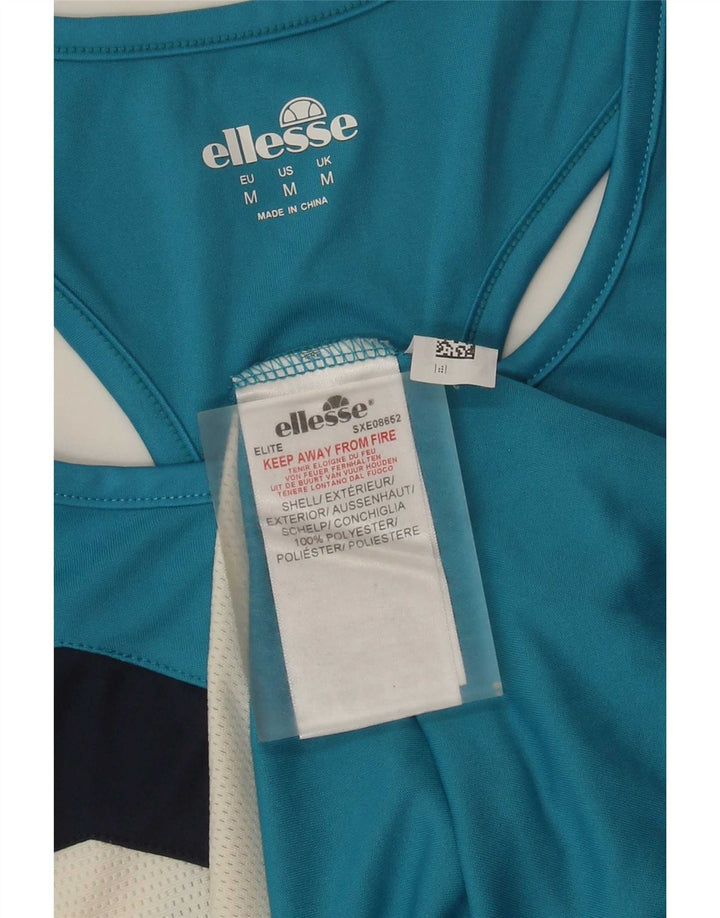 Canotta grafica da uomo Ellesse Top in poliestere color block blu medio